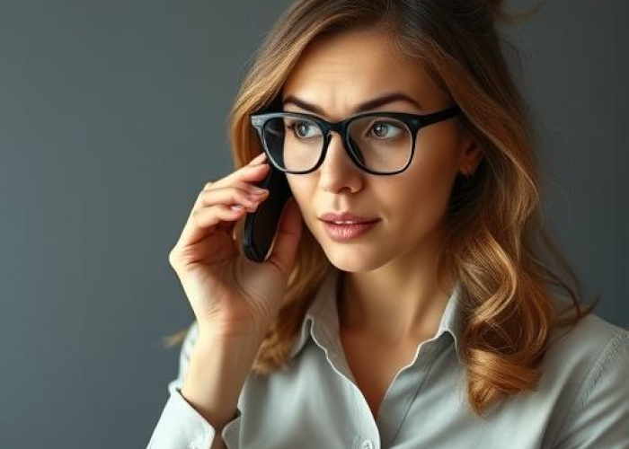 Frau am Telefon